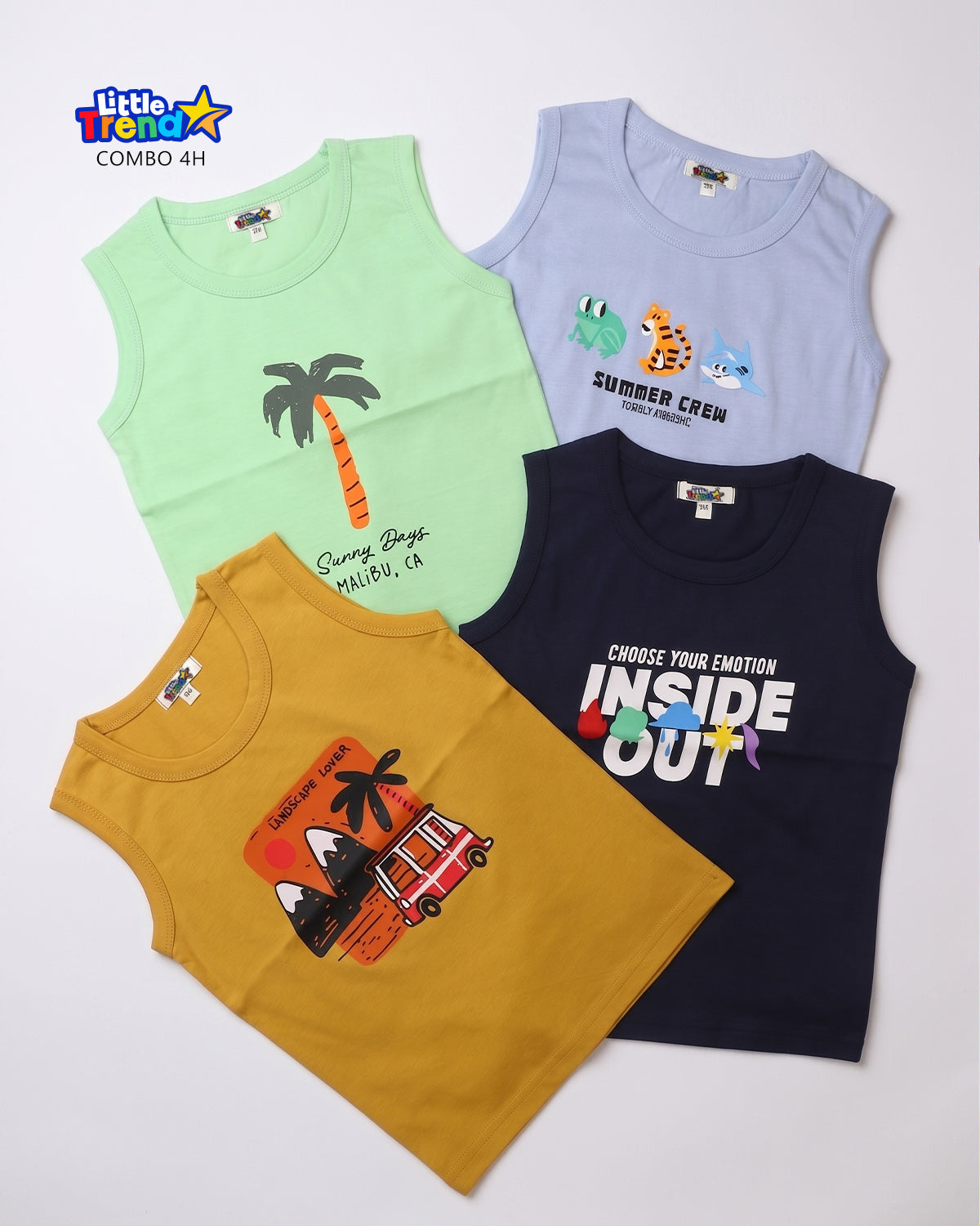 4Pcs Sleeveless T-shirt Combo 4H