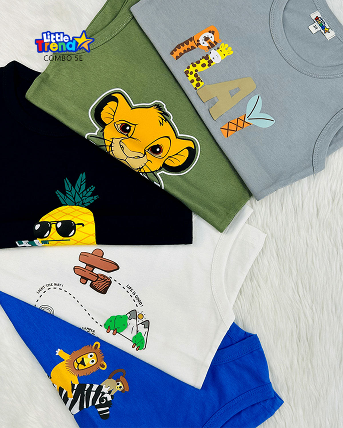 5Pcs Sleveless T-shirt Combo 5E