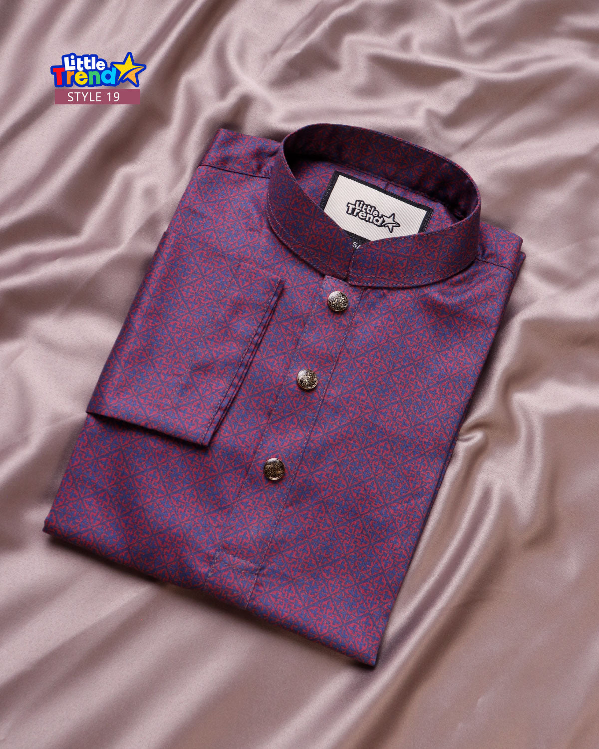 Premium Kids Printed Panjabi Style 19