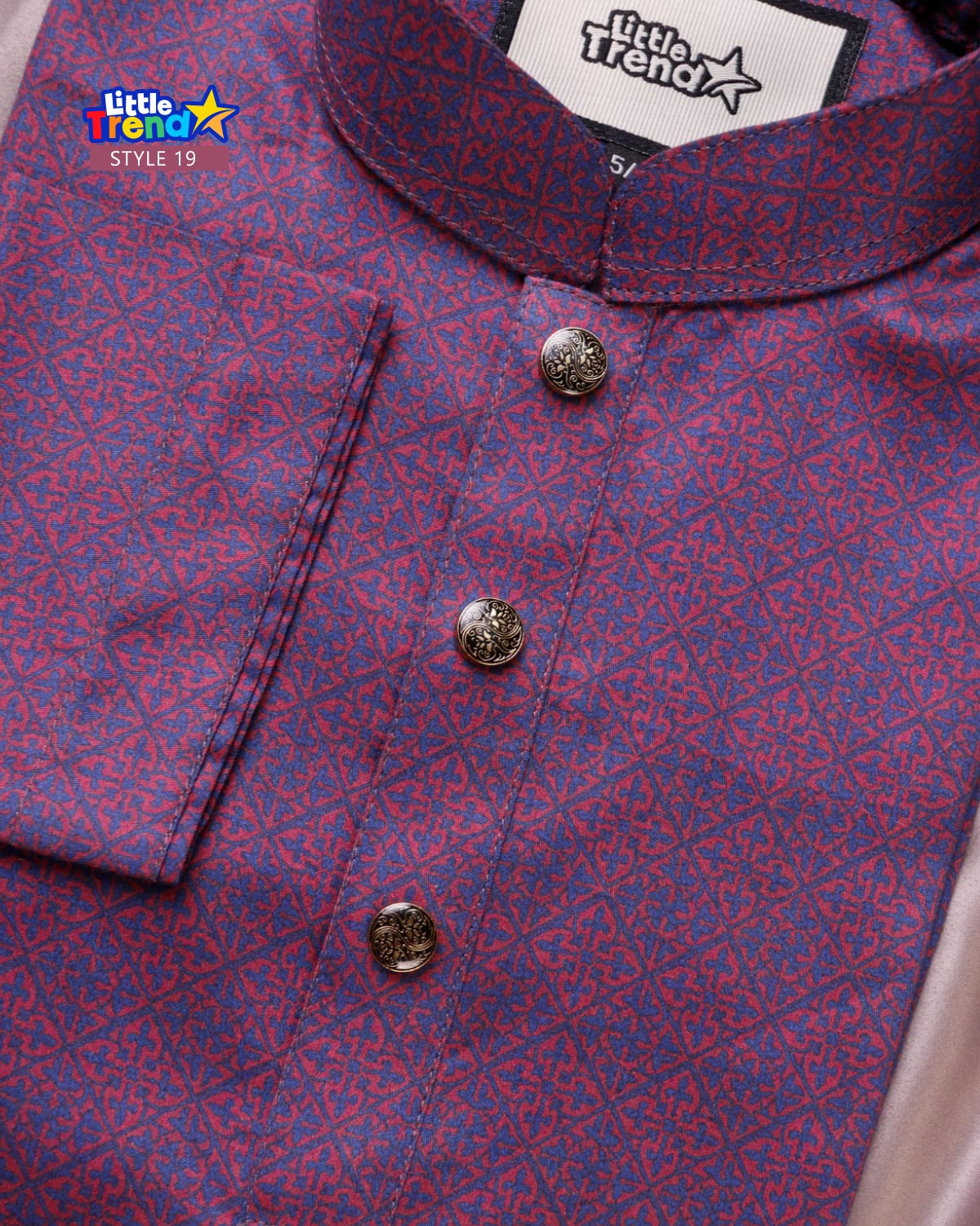 Premium Kids Printed Panjabi Style 19