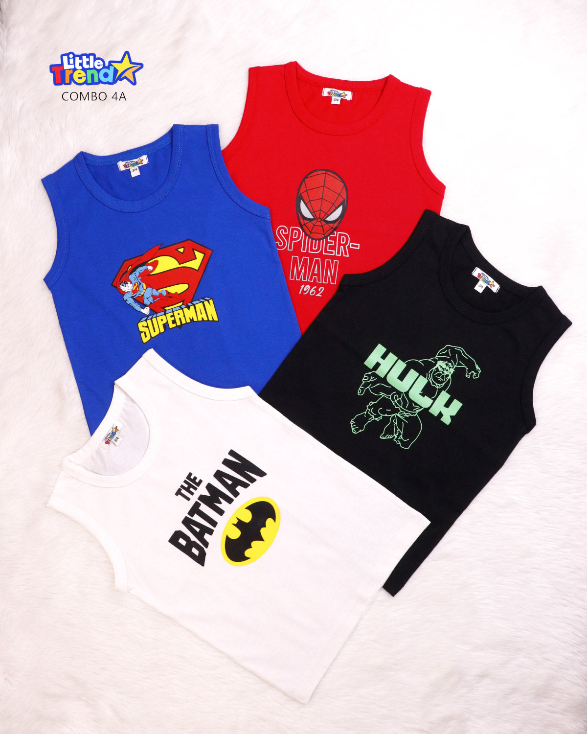 4Pcs Sleveless T-shirt Combo 4A