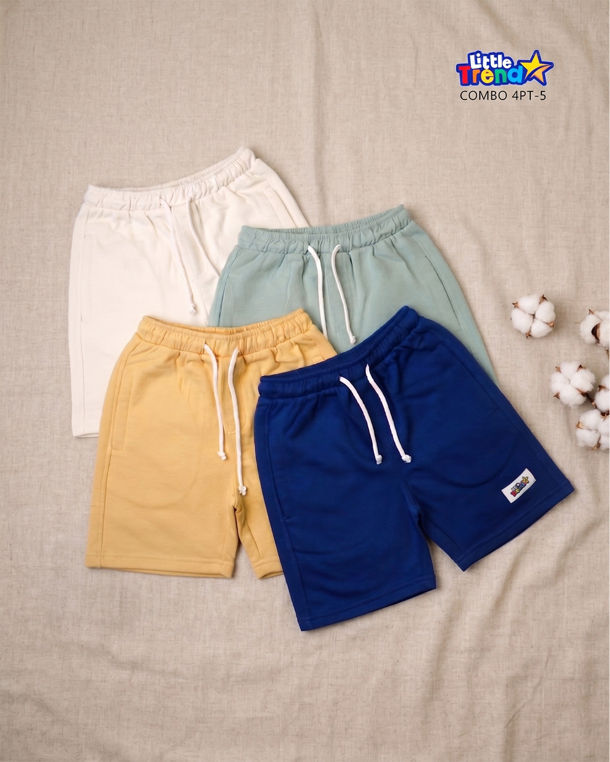 4Pcs Terry Cotton Summer Shorts Combo 4PT-5