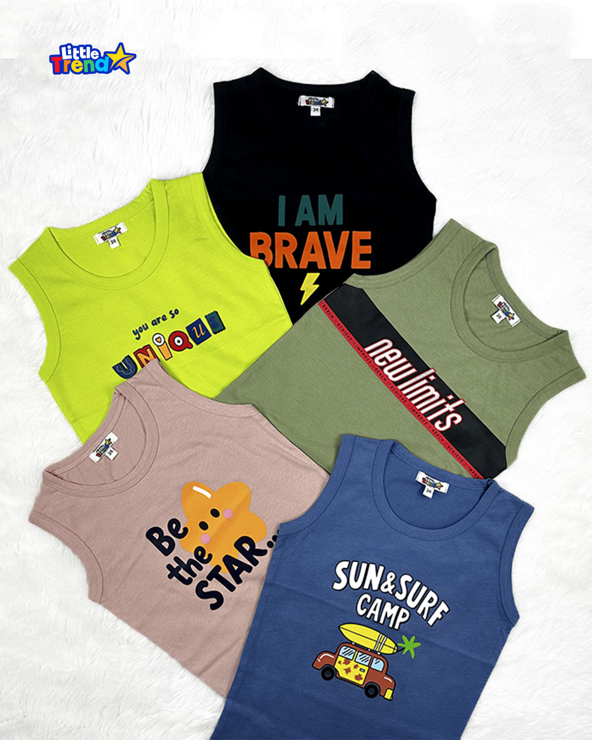 5Pcs Sleveless T-shirt Combo 5H