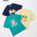 3'pcs Girls Drop Shoulder Printed T-Shirt Combo GDT05