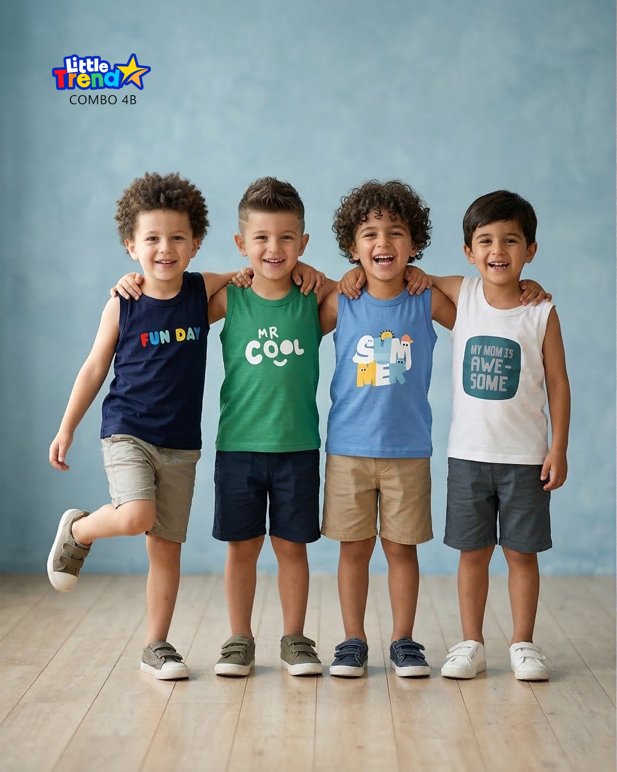 4Pcs Sleveless T-shirt Combo 4B