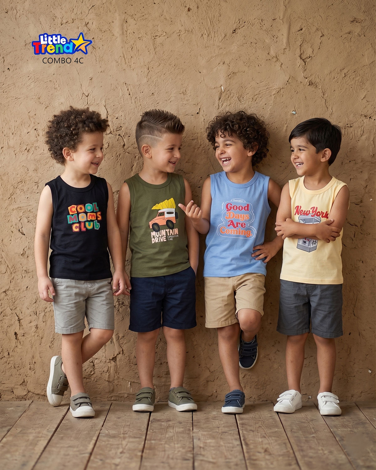 4Pcs Sleveless T-shirt Combo 4C