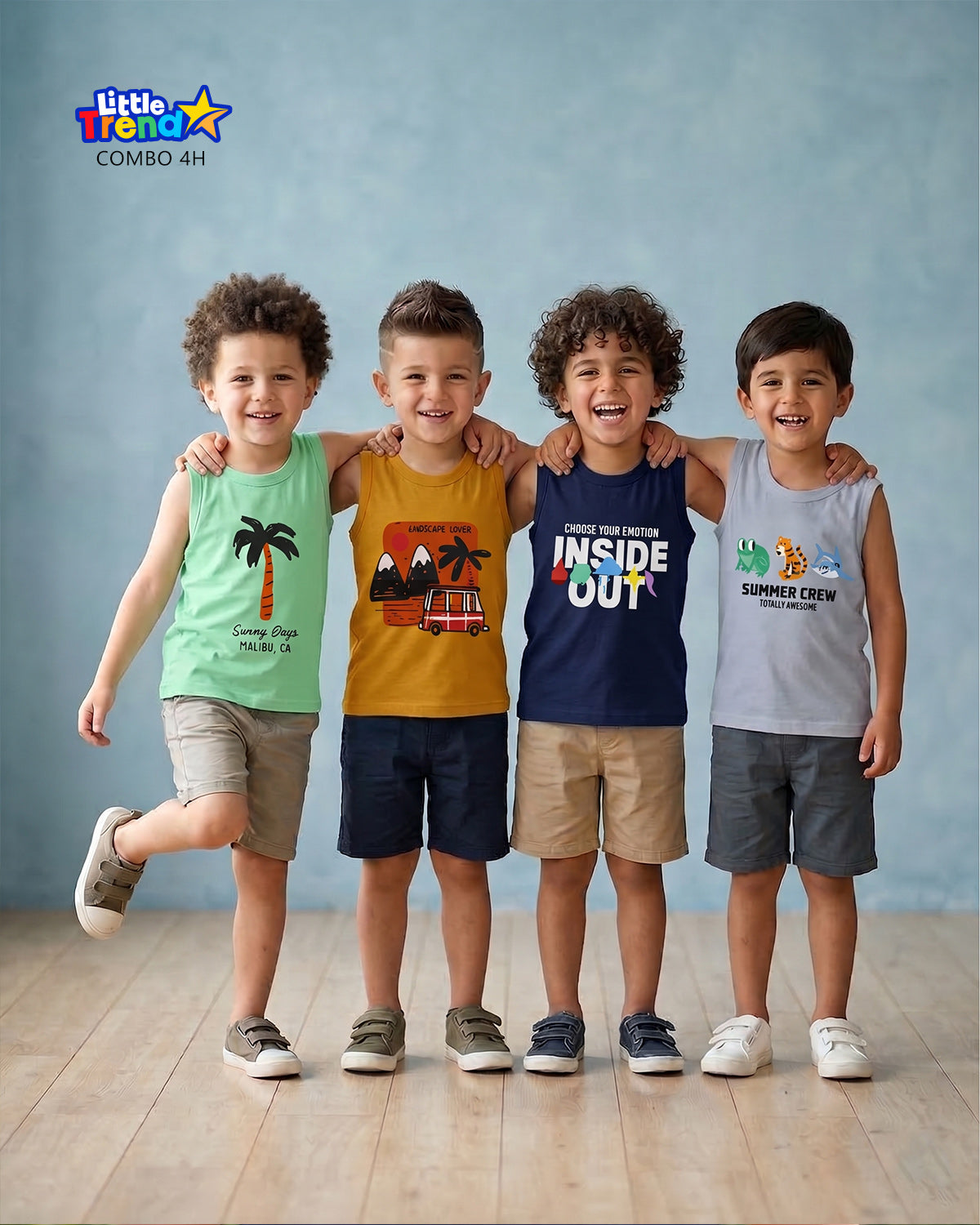 4Pcs Sleeveless T-shirt Combo 4H