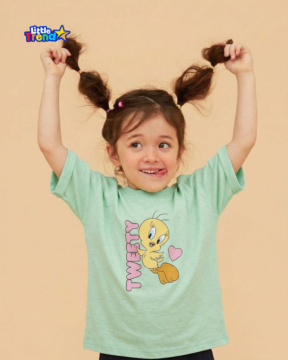 3'pcs Girls Drop Shoulder Printed T-Shirt Combo GDT03