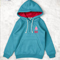 Teal blue jolly jelly cake print hoodie for girls and boys.