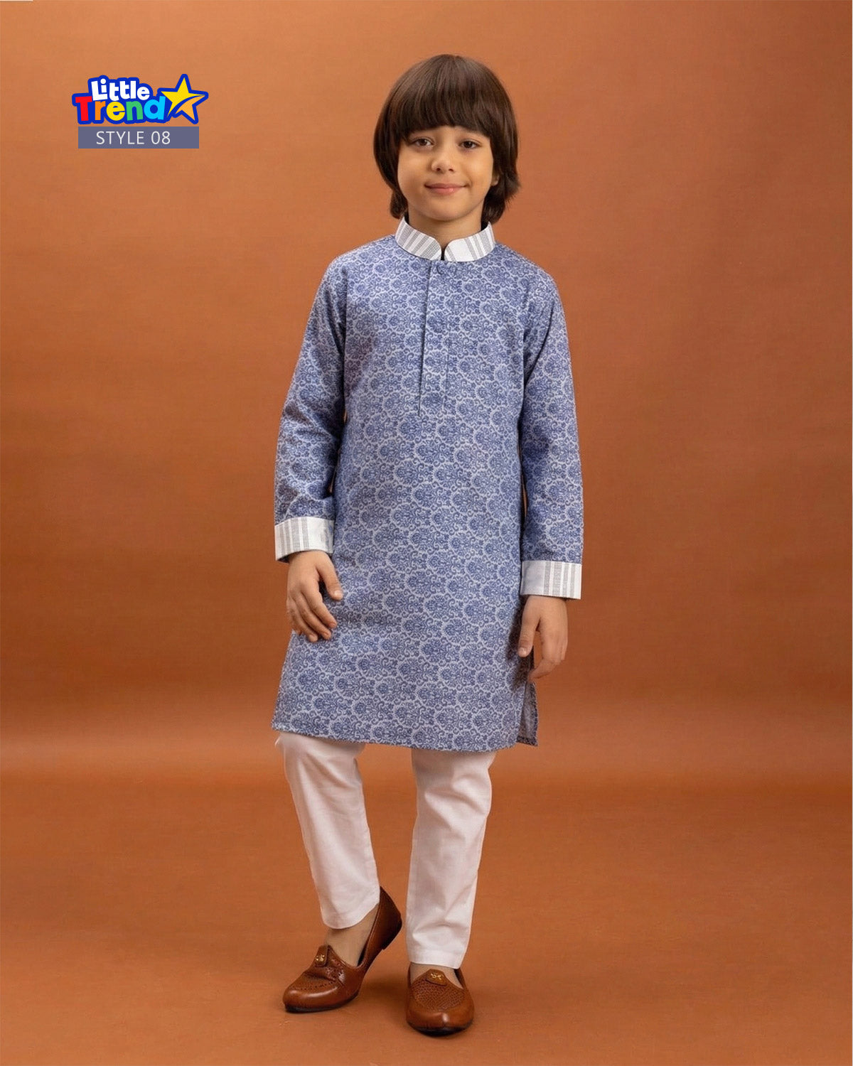 Premium Kids Printed Panjabi Style 08