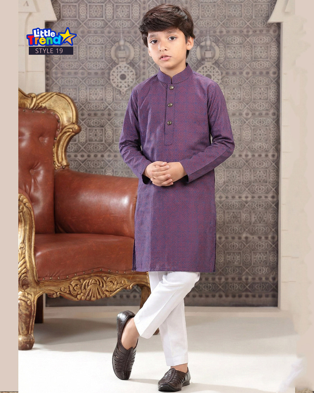 Premium Kids Printed Panjabi Style 19