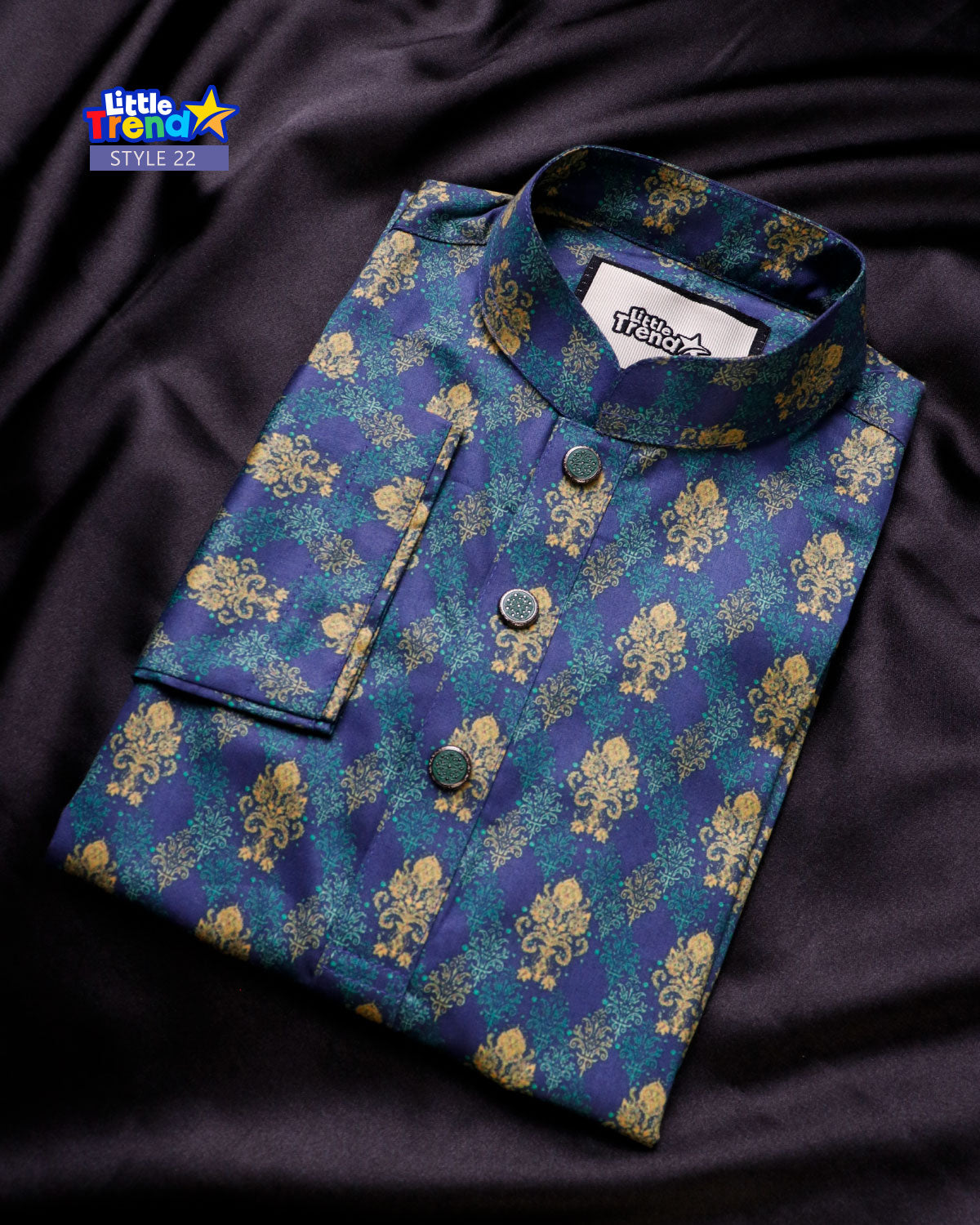 Premium Kids Printed Panjabi Style 22