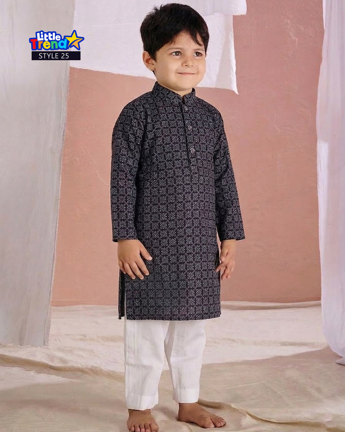 Premium Kids Printed Panjabi Style 25