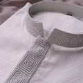 Mens Premium Pure White Embroidered Panjabi - Style M-11
