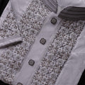 Mens Premium Silver Grey Embroidered Panjabi - Style M-13