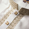 Mens Premium Off-White Embroidered Panjabi - Style M-2