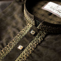 Mens Premium Olive Green Embroidered Panjabi - Style M-3