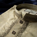 Mens Premium Golden Olive Embroidered Panjabi - Style M-4