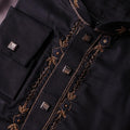 Mens Premium Dark Navy Embroidered Panjabi - Style M-6