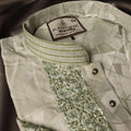 Mens Premium Pastel Green Embroidered Panjabi - Style M-7