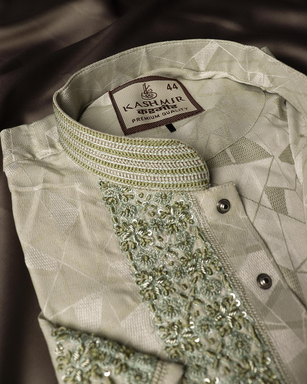 Mens Premium Pastel Green Embroidered Panjabi - Style M-7