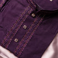 Mens Premium Deep Purple Embroidered Panjabi - Style M-9