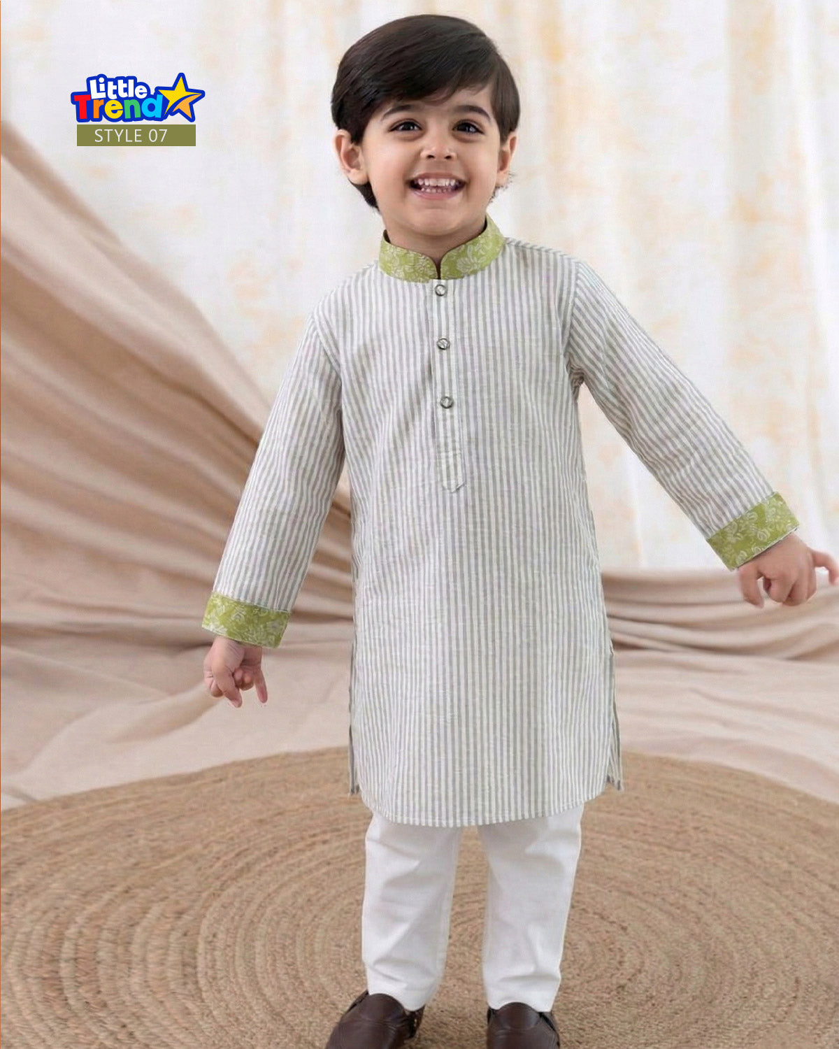 Premium Kids Printed Panjabi Style 07