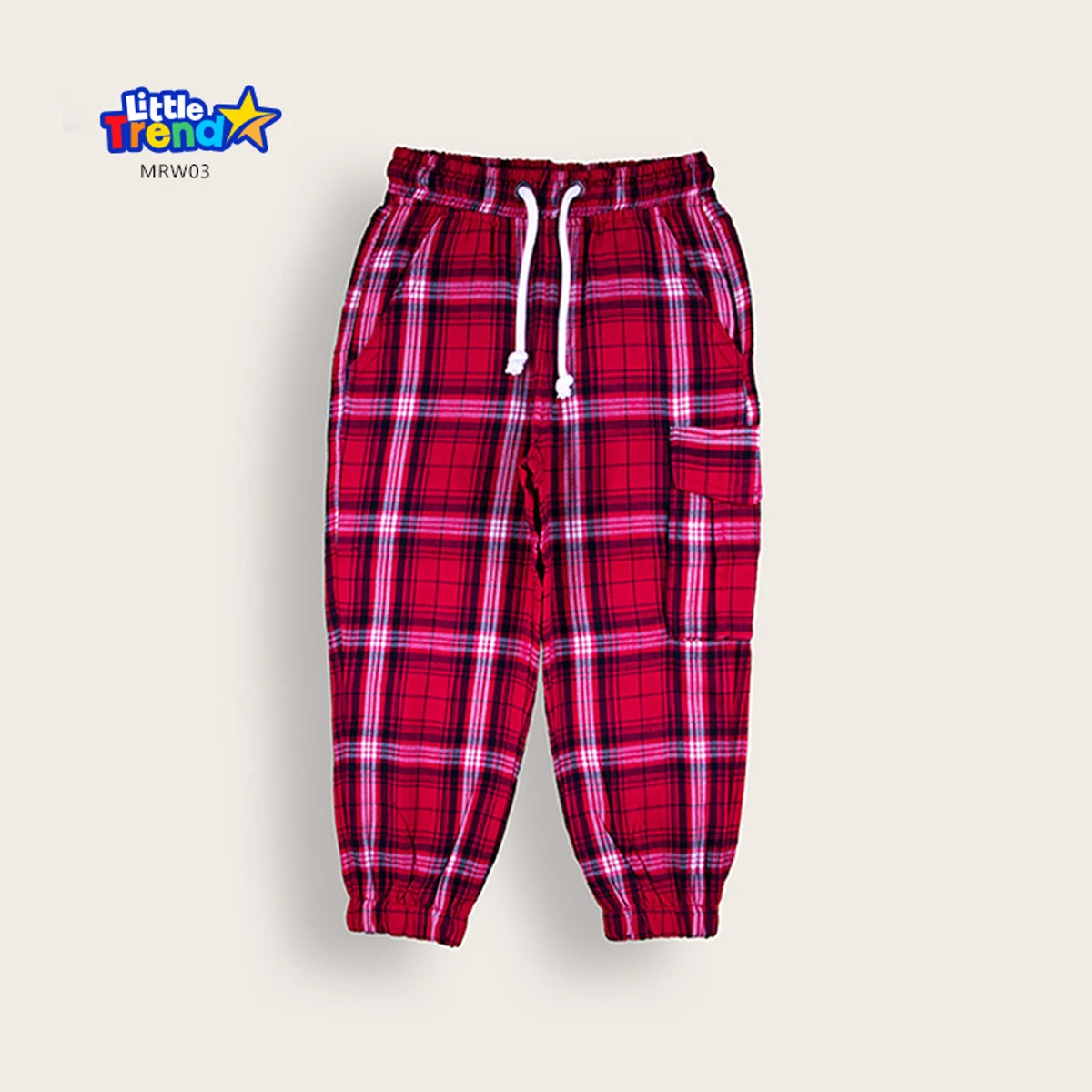 Little Trendstar Soft Flannel Check Joggers MRW03