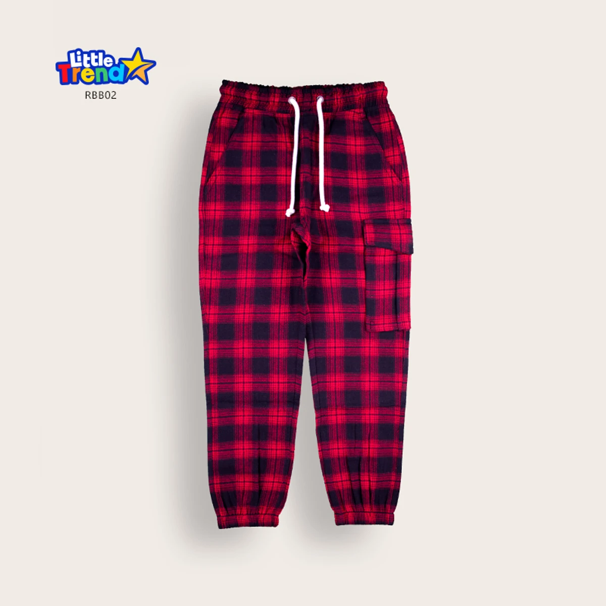 Little Trendstar Soft Flannel Check Joggers RBB02