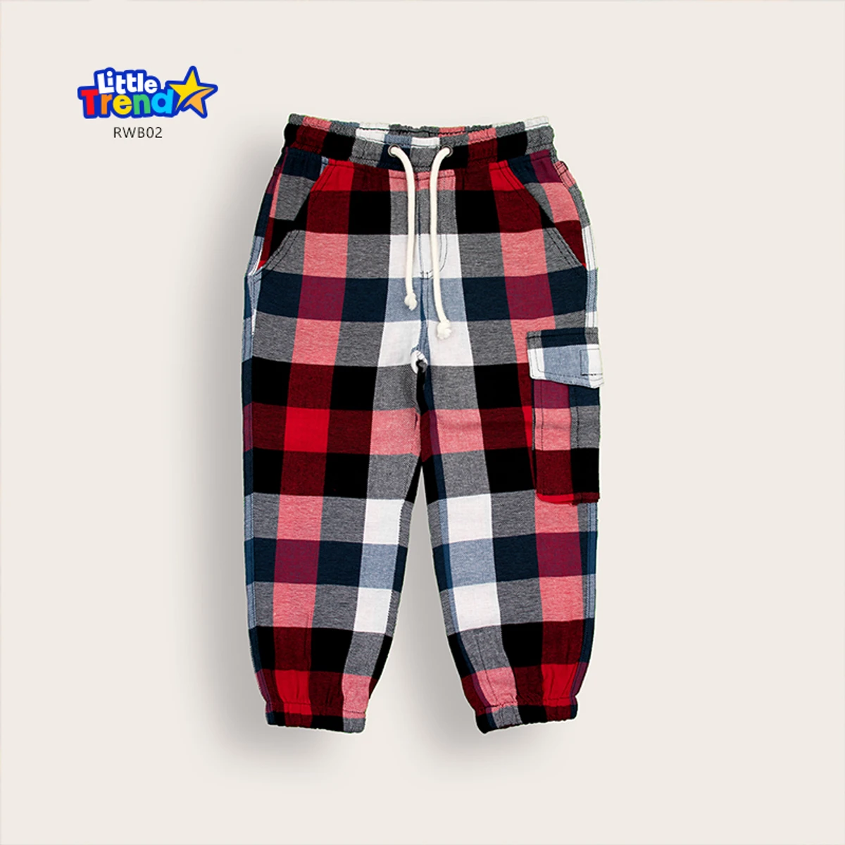 Little Trendstar Soft Flannel Check Joggers RWB02