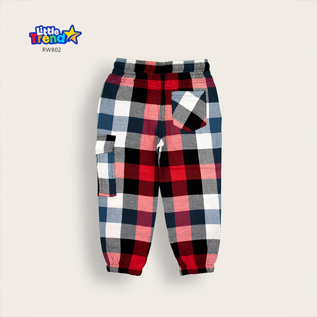 Little Trendstar Soft Flannel Check Joggers RWB02