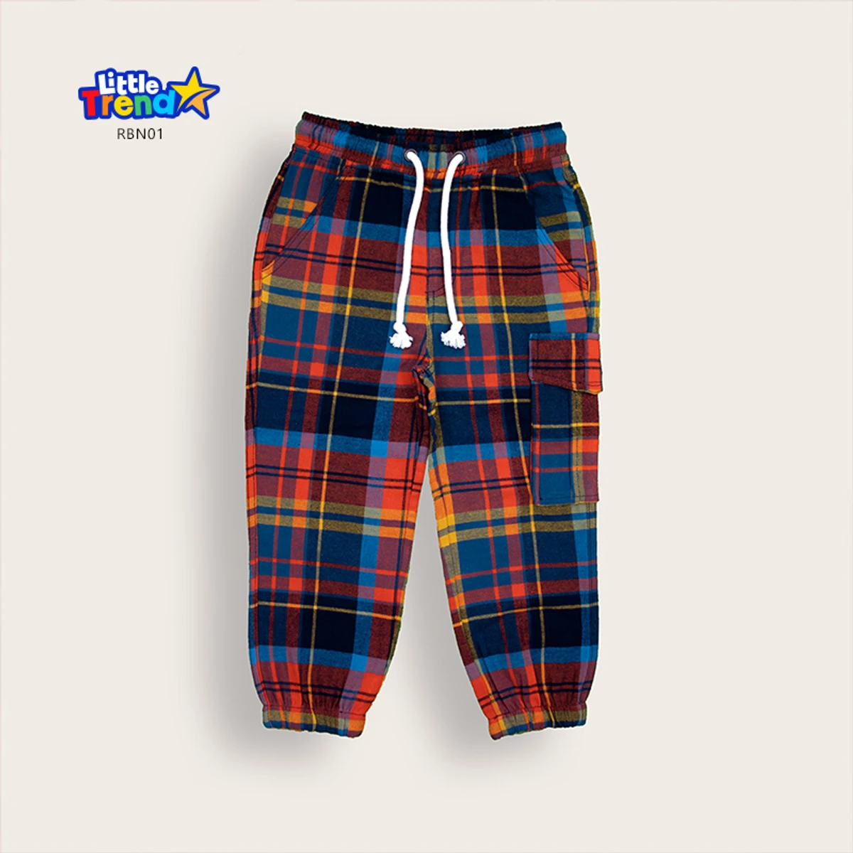 Little Trendstar Soft Flannel Check Joggers RBN01