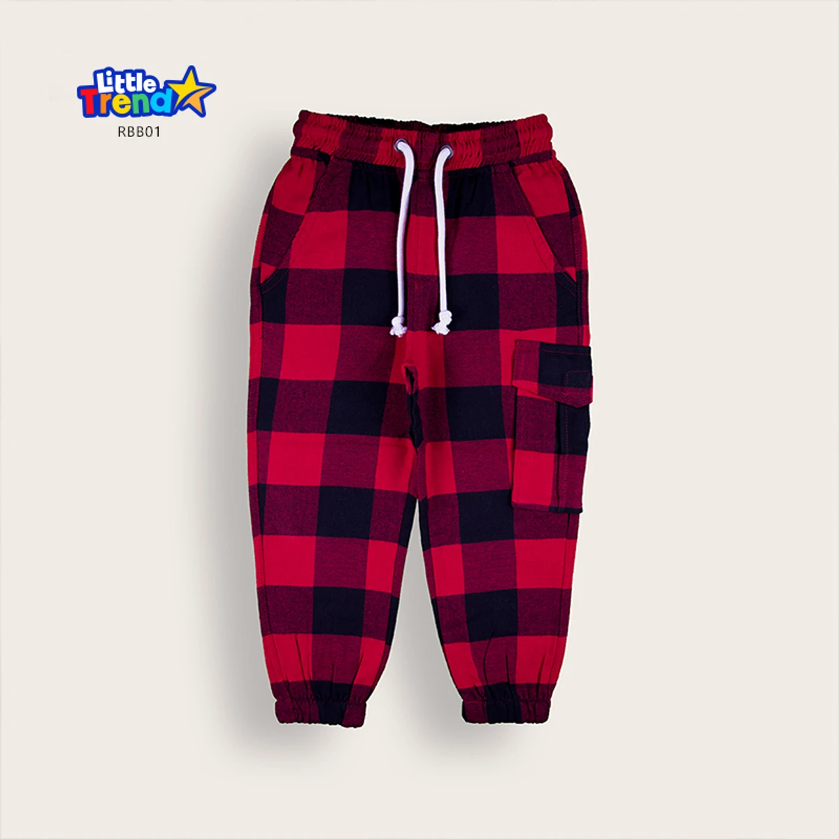 Little Trendstar Soft Flannel Check Joggers RBB01