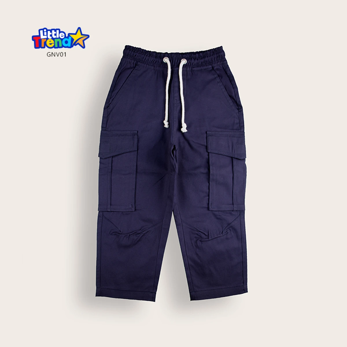 Kids 5-Pockets Gabardine Cargo Full Pant GNV01