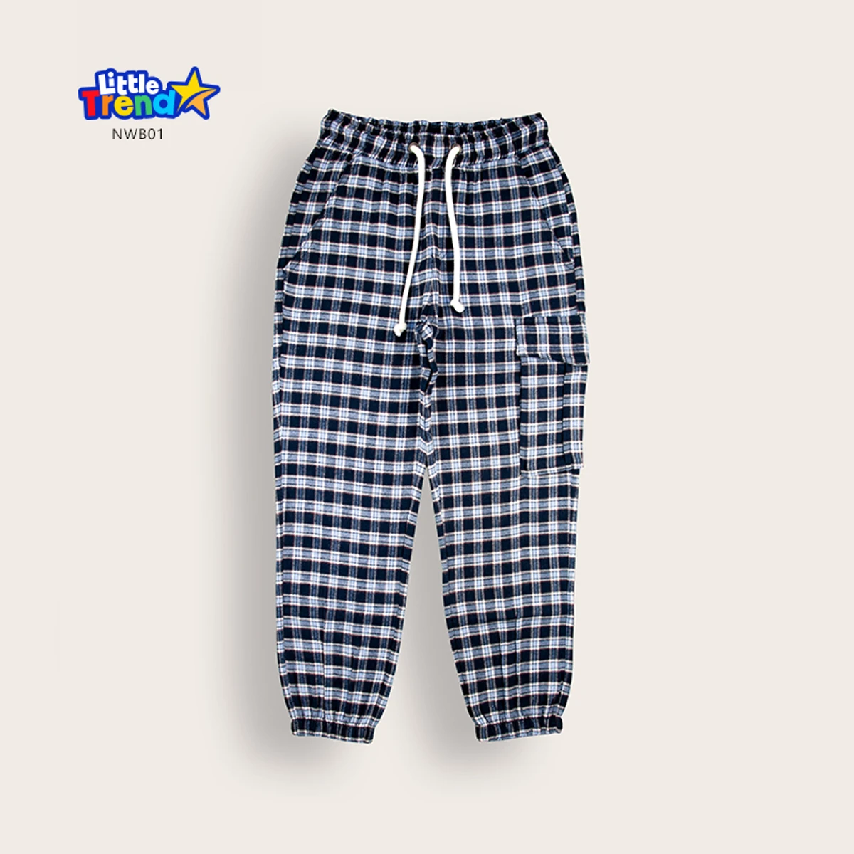 Little Trendstar Soft Flannel Check Joggers NWB01