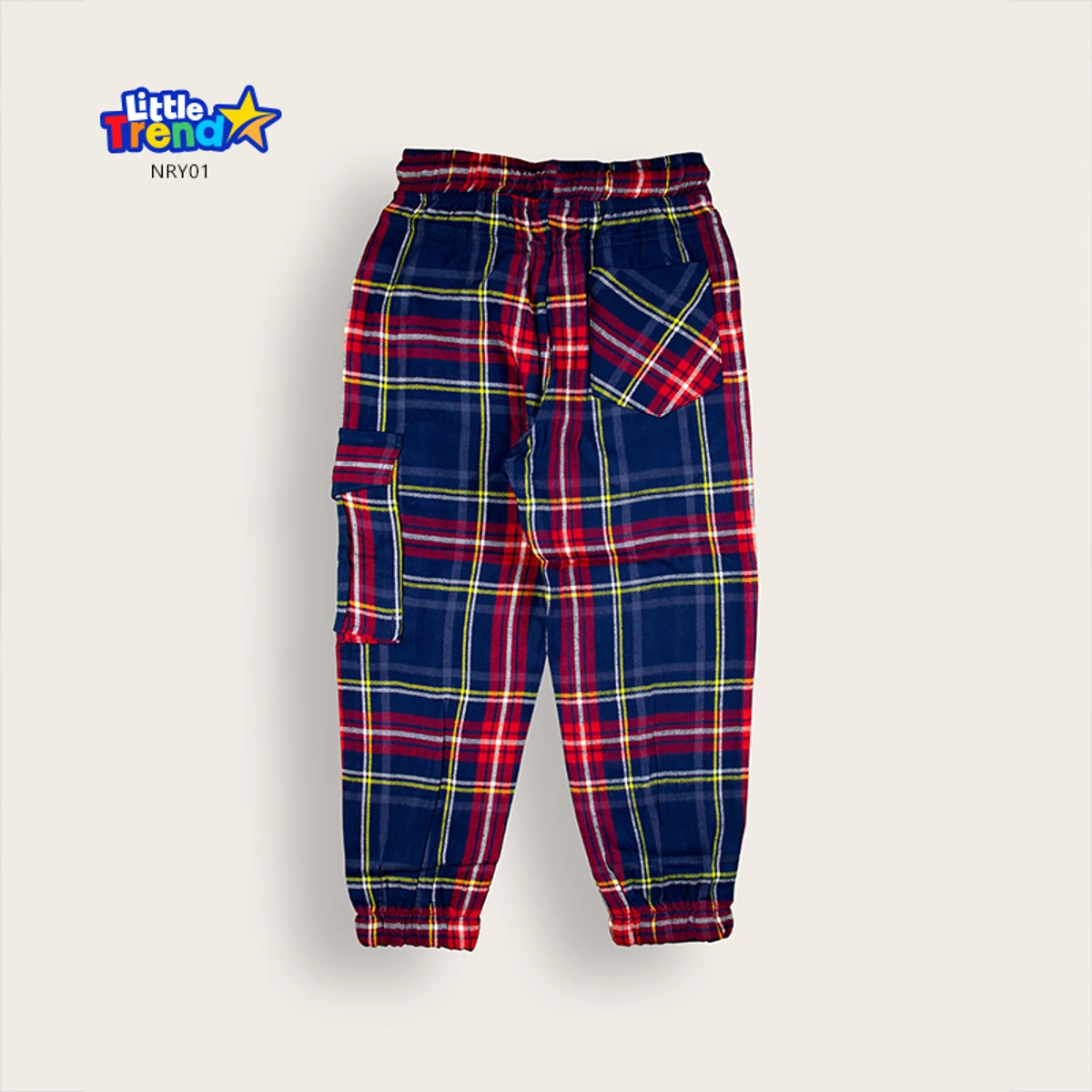 Little Trendstar Soft Flannel Check Joggers NRY01