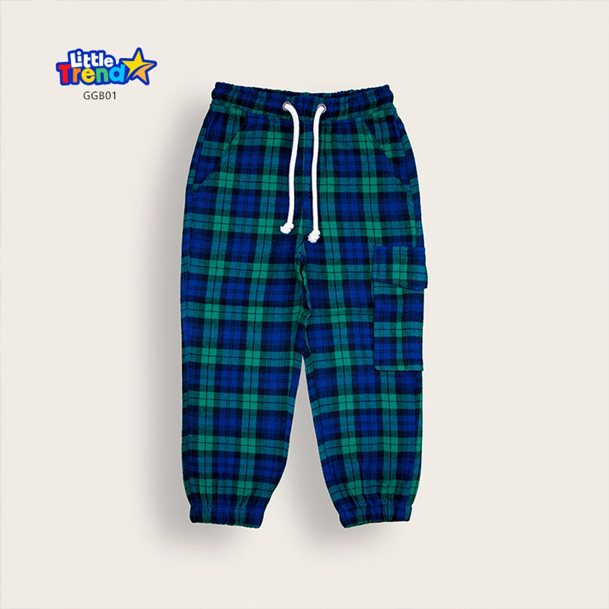 Little Trendstar Soft Flannel Check Joggers GGB01