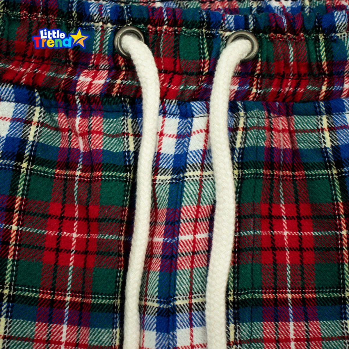 Little Trendstar Soft Flannel Check Joggers RGBW