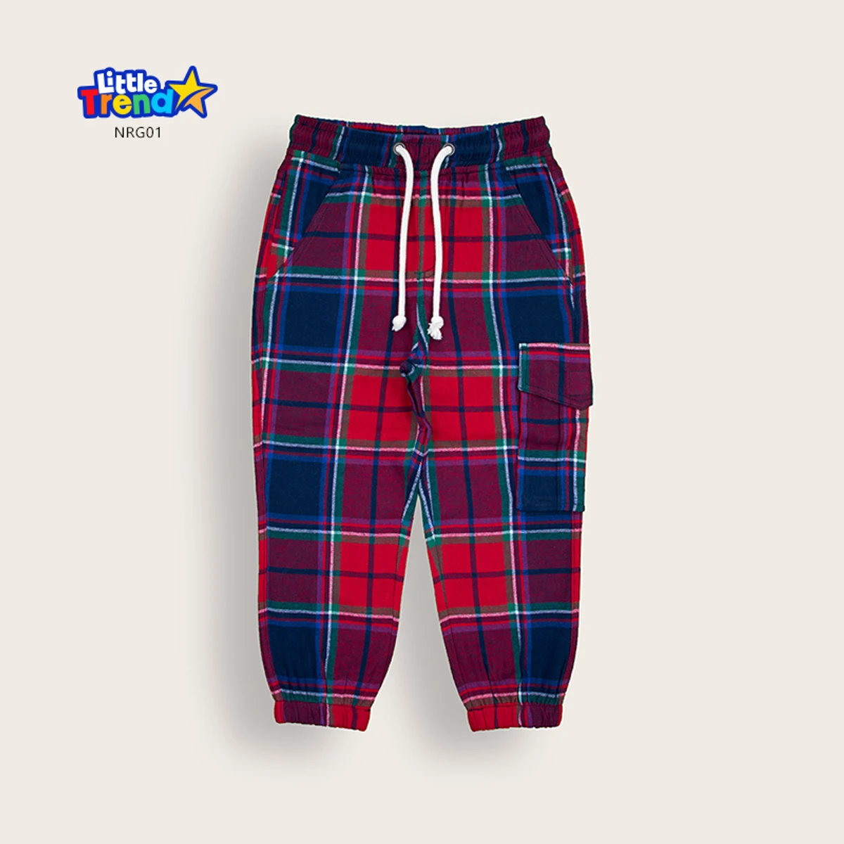 Little Trendstar Soft Flannel Check Joggers NRG01