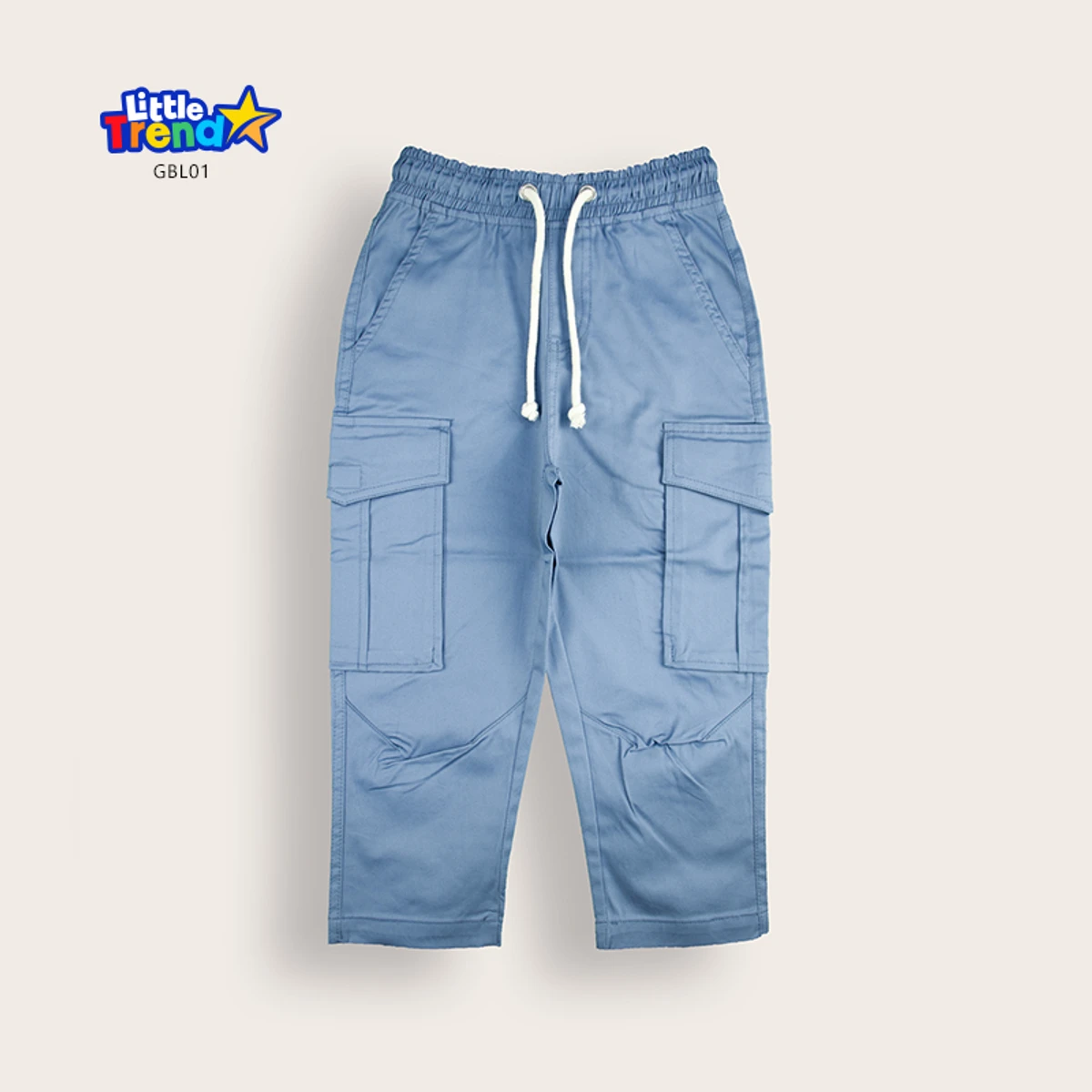 Kids 5-Pockets Gabardine Cargo Full Pant GBL01