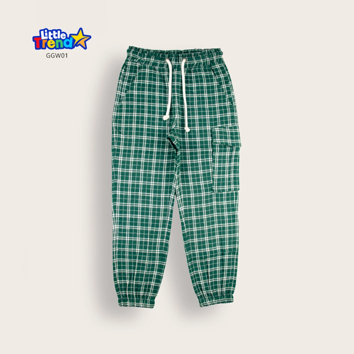 Little Trendstar Soft Flannel Check Joggers GGW01