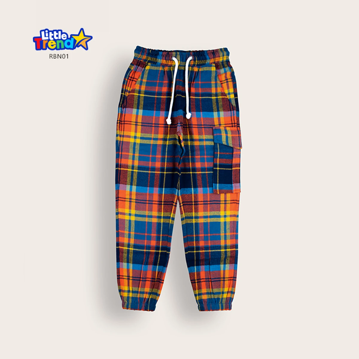 Little Trendstar Soft Flannel Check Joggers RBN01